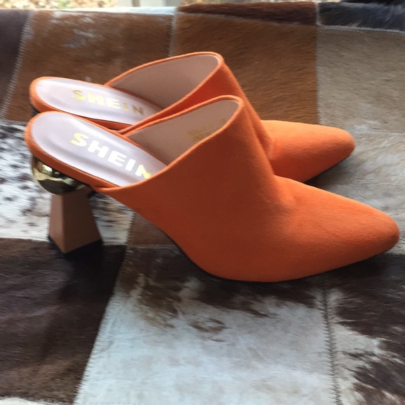orange mules shoes
